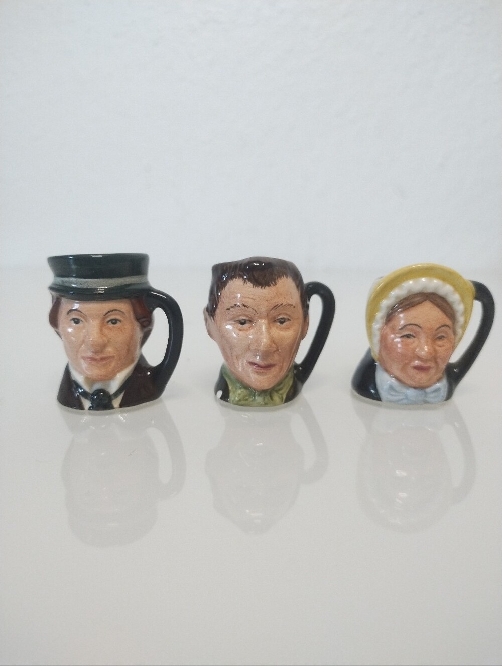 Vtg Royal Doulton Tiny Toby Jugs Set of 3  David Copperfield series- 1982-1989